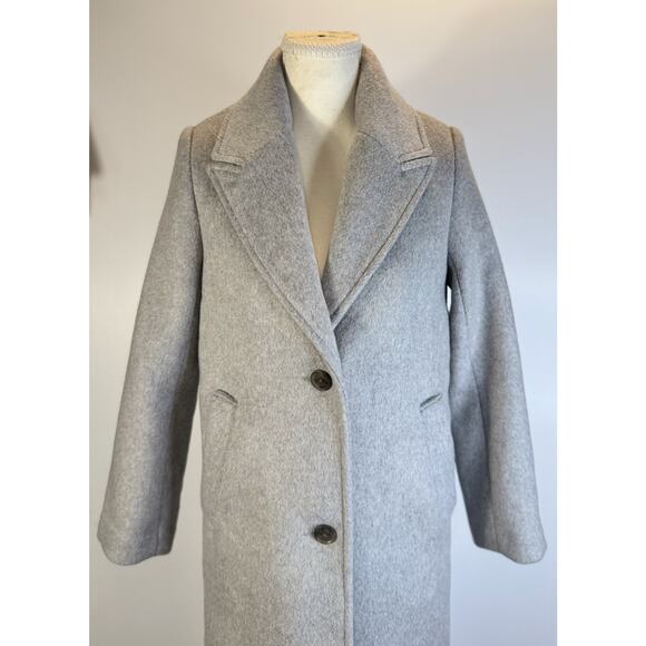 Abercrombie Wool Blend Tailored Coat Gray Women’s XXS Petite Luxury Old Money - Picture 9 of 16